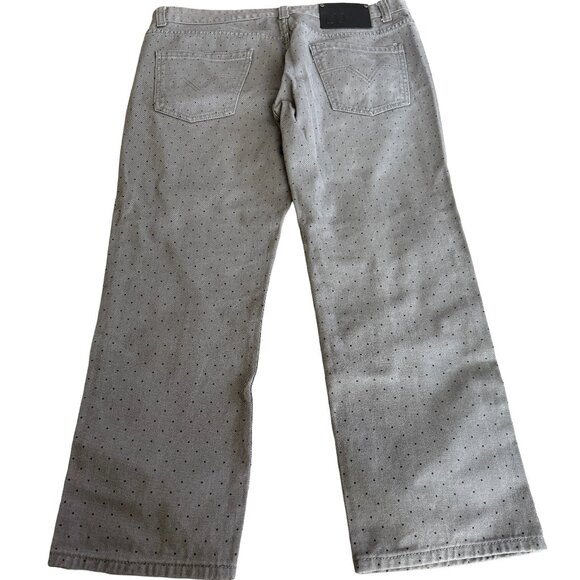 Linea Uomo Men's 38x30 Gray Polka Dot Jeans - Picture 2 of 4